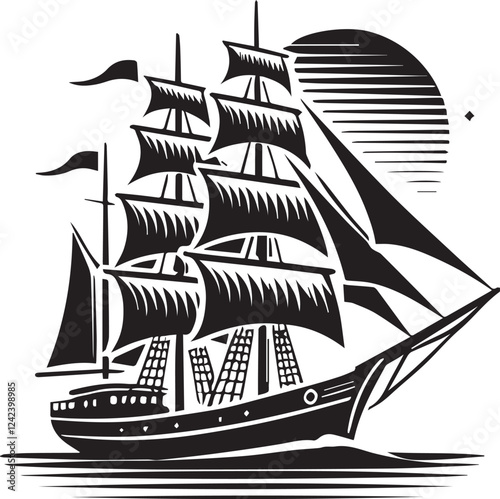 black sailboat logo, sailboat vector illustration, black sailboat vector, sailboat silhouette vector black and white 