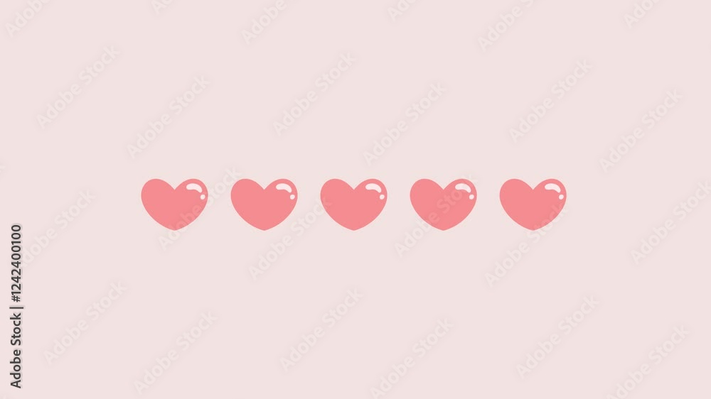 Love loading animation with heart emoticons. Heart emoticons stream and burst like social media loading page. Romantic and cute love effect animation for Valentine's and messages