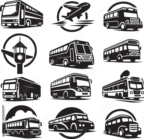  Bus Designs for Transportation and Travel Graphics