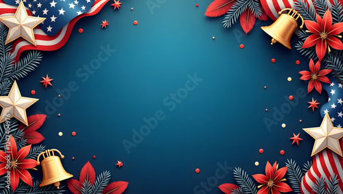 Stunning President's Day Background Vector – American Flag, Eagles, Liberty Bell & Festive Decorations in Ultra HD