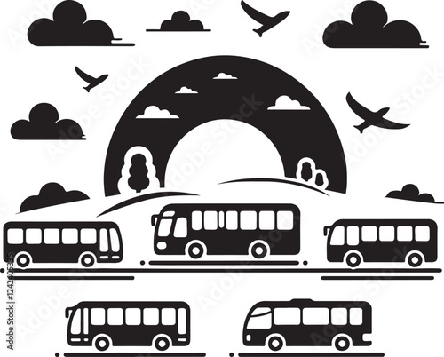  Bus Designs for Transportation and Travel Graphics