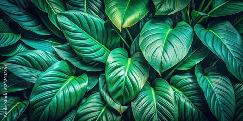 Wallpaper Mural Lush Green Tropical Foliage Background Texture with Deep Emerald Hues Torontodigital.ca