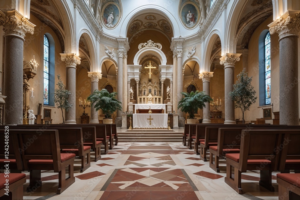 Fototapeta premium Blessing and Spiritual Representation in Chapel Design at Chiesa del Redentore, Milan