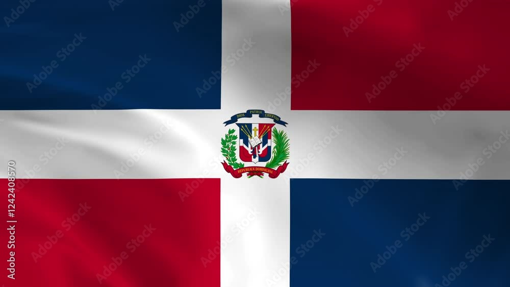 Dominican Republic Flag Waving Video Footage