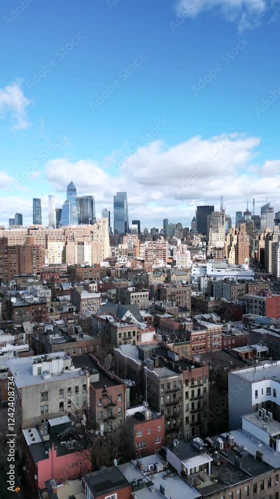 New York City skyline captured with vibrant urban architecture and dramatic skies. A stunning aerial perspective showcasing the bustling cityscape and unique charm of Manhattan.” New York City skyline captured with vibrant urban architecture and dramatic skies. A stunning aerial perspective showcasing the bustling cityscape and unique charm of Manhattan.”