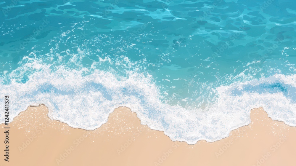 Ocean Waves Crashing on Sandy Beach Shore Ocean Waves Crashing on Sandy Beach Shore