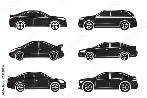 Elegant Silhouettes of Modern Automobiles: A Collection of Profile Views for Design Inspiration