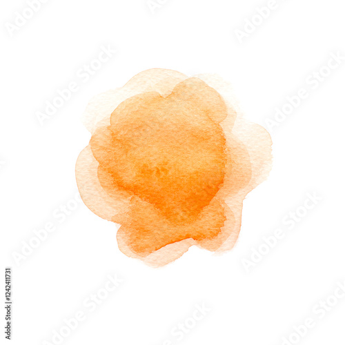 a orange isolated on white. orange watercolor