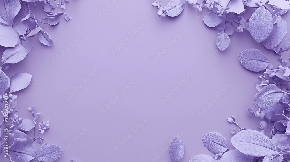 Naklejka premium Lavender floral frame, pastel background