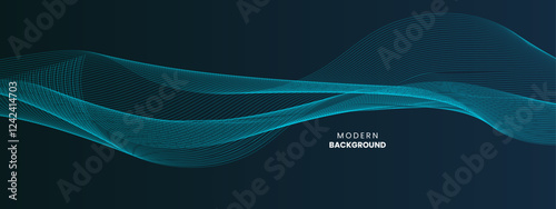 dark teal, gradient abstract background featuring teal wave lines on a dark blue backdrop, perfect for presentations, technology themes, creative digital projects, and modern design.