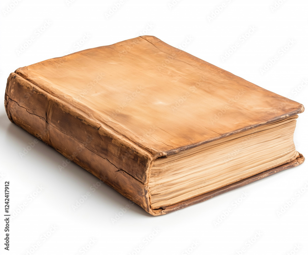 Book with a brown cover and yellow pages Book with a brown cover and yellow pages