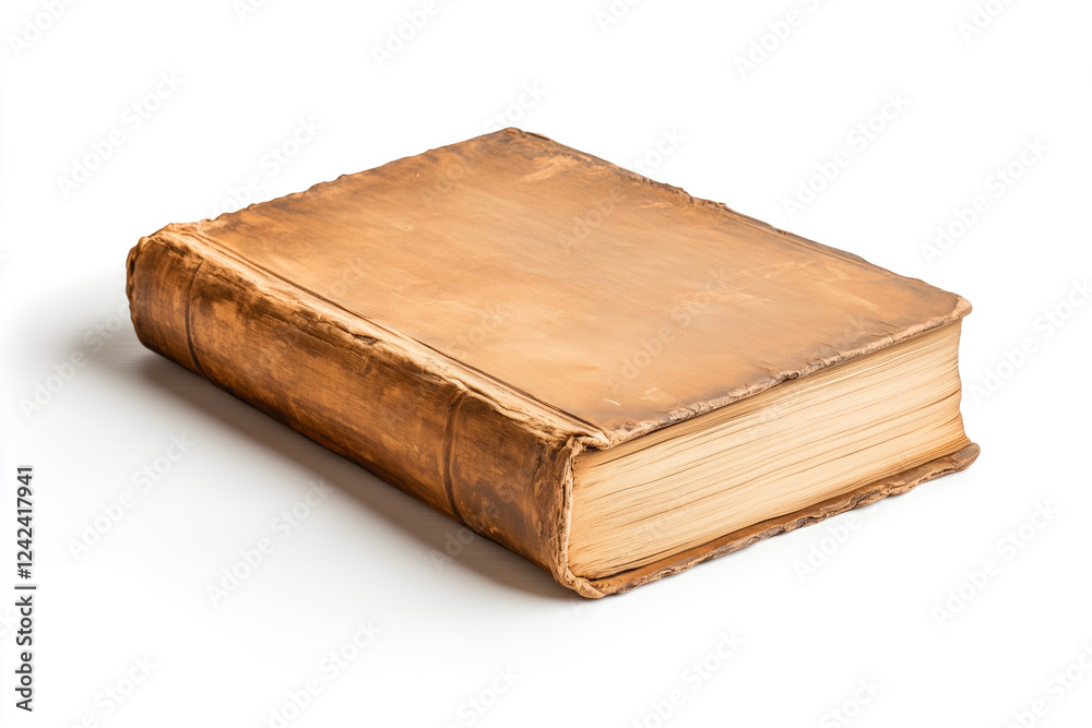 Book with a brown cover and yellow pages Book with a brown cover and yellow pages