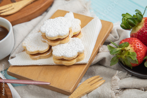 Little sugar powdered alfajores peruvian argentinian sweet food desserts gourmet photo