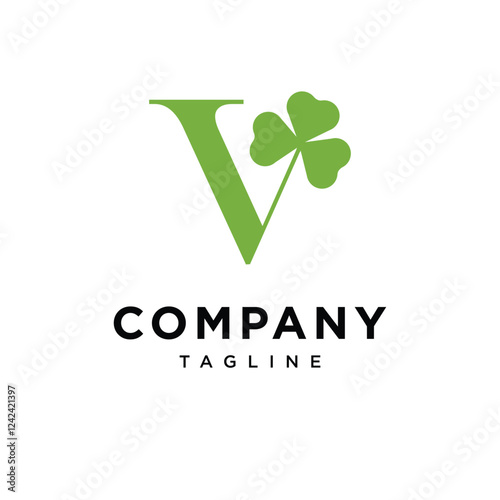 Letter V Clover Leaf Logo Icon Vector