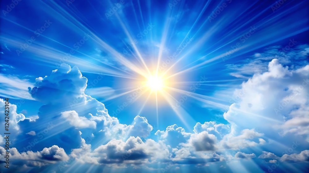 Bright Blue Sky with Sunlight and Clouds – Ideal for Nature, Wellness, and Inspirational Visuals Bright Blue Sky with Sunlight and Clouds – Ideal for Nature, Wellness, and Inspirational Visuals