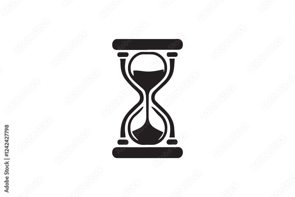 Hourglass vector silhouette isolated in white background Hourglass vector silhouette isolated in white background