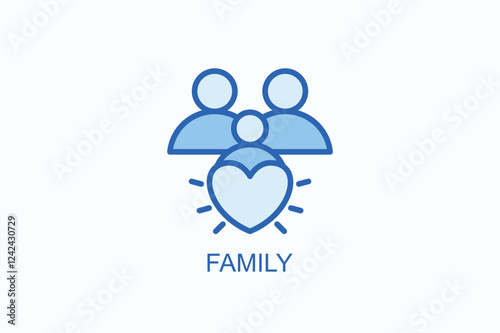 Family Icon Or Logo Isolated Illustration