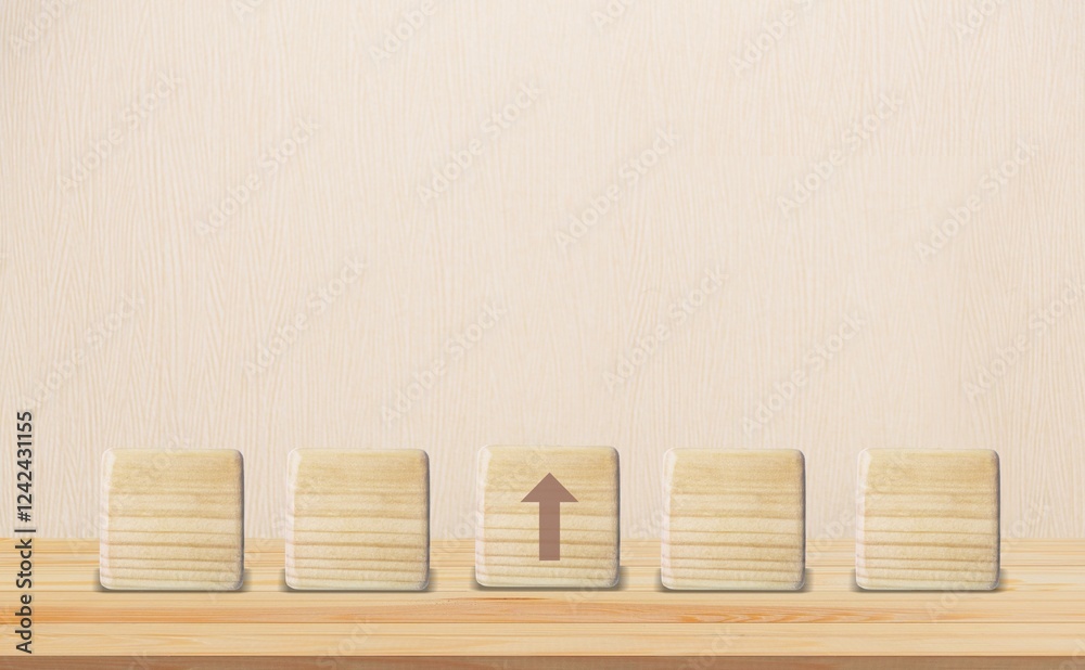 Hand select arrow icon and SKILL words on cubes. Hand select arrow icon and SKILL words on cubes.