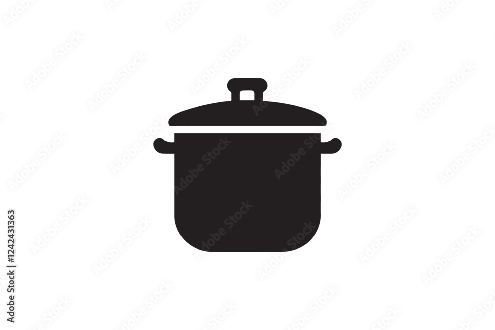 Cocking pot vector silhouette isolated in white background Cocking pot vector silhouette isolated in white background