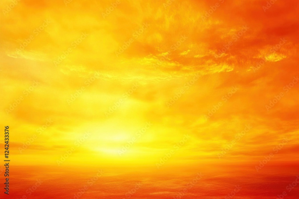 Obraz premium Golden Sunrise Paints the Sky with Vibrant Hues and Warmth, Embracing the Horizon. A Breathtaking View of Nature's Beauty.