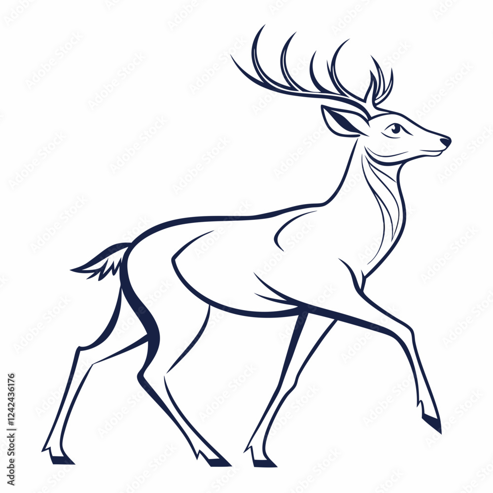 Fototapeta premium deer icon with white background