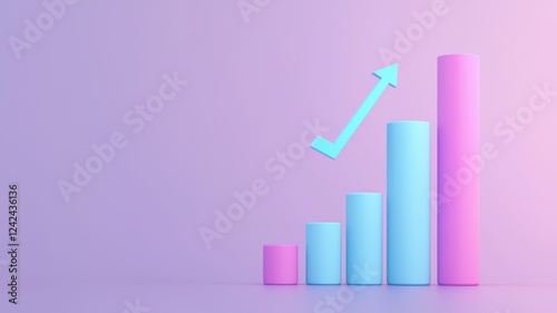 A vibrant graphic showing ascending vertical bars in pink and blue, with an upward arrow indicating growth and progress. Free Download A vibrant graphic showing ascending vertical bars in pink and blue, with an upward arrow indicating growth and progress. - GFXLoad