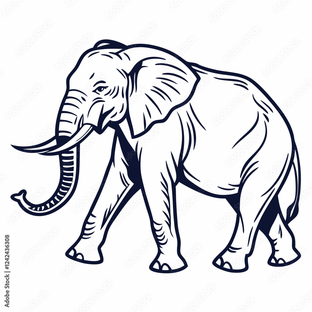 Obraz premium elephant icon with white background