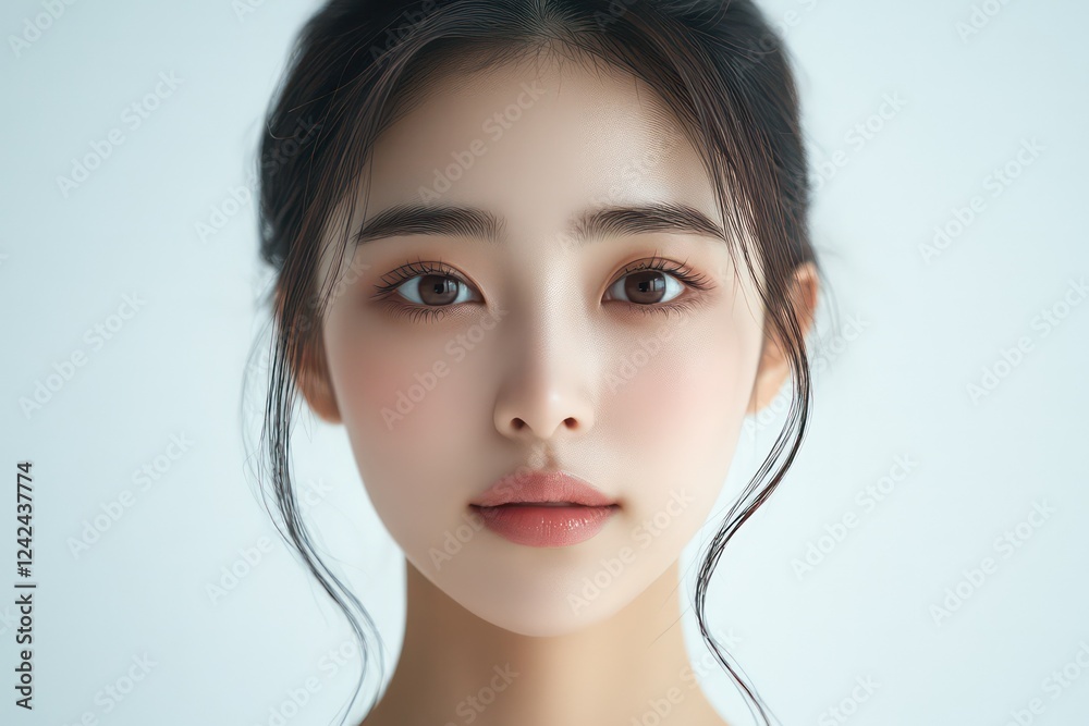 Character Show Face View Full Body Shot, Portrait A beautiful 20 year old Asian girl wearing fashionable clothes, for photos callAiry and light makeup, pure white background, Character Show Face View Full Body Shot, Portrait A beautiful 20 year old Asian girl wearing fashionable clothes, for photos callAiry and light makeup, pure white background,