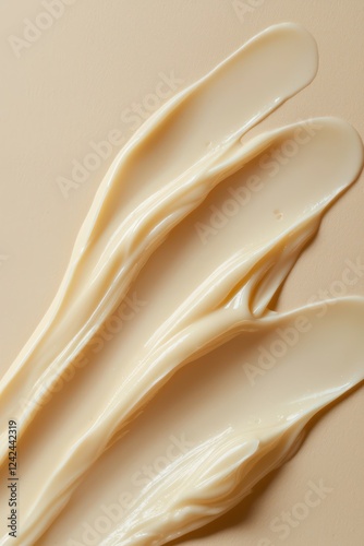 Elegant line of mayonnaise spread smoothly, viewed from the top with a clipping path.