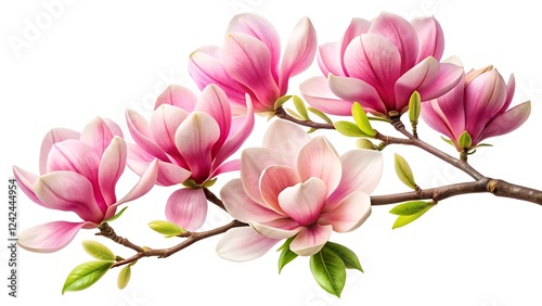 Obraz na płótnie Pink Magnolia Flower Branch – Elegant and Delicate Floral Design for Spring and Botanical Projects w salonie