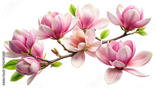 Pink Magnolia Flower Branch – Elegant and Delicate Floral Design for Spring and Botanical Projects