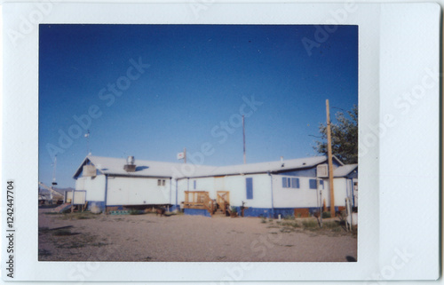 Instax of Building in the Desert of Nevada photo