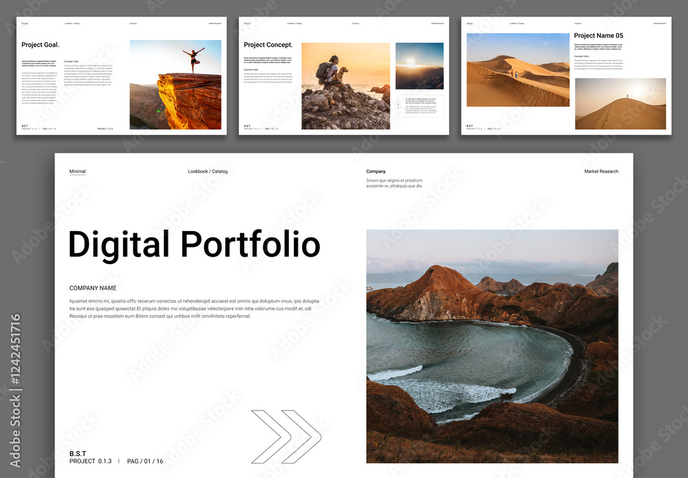 Digital Portfolio Template Layout Stock Template | Adobe Stock