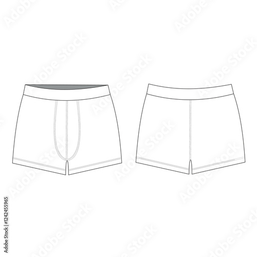 boxer brief underwear mockup template clothing vector design