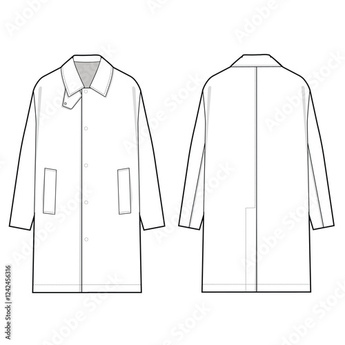 coat jacket mockup template clothing vector design
