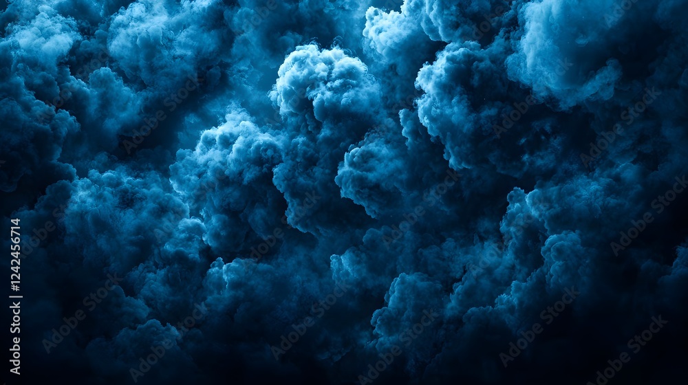 Fototapeta premium Dark Blue Storm Cloudscape at Night