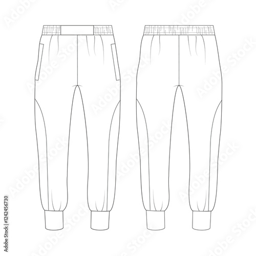 sweat pants mockup template clothing vector design