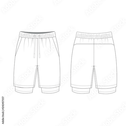 shorts pants mockup template clothing vector design