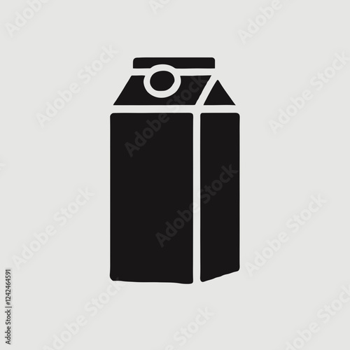 Milk Carton Silhouette in black on a white background