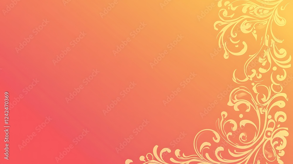 Orange floral design, background gradient Orange floral design, background gradient