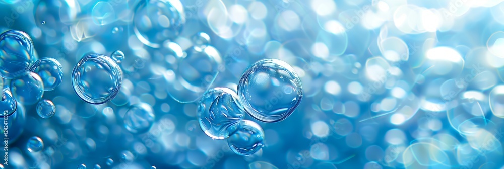 Blue background with large bubbles of varying sizes, arranged in a random pattern, creating a dynamic and visually appealing composition. Blue background with large bubbles of varying sizes, arranged in a random pattern, creating a dynamic and visually appealing composition.