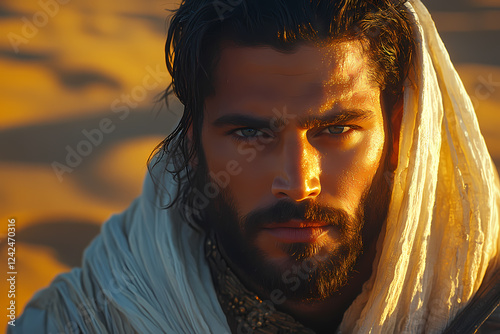  stylish man with facial hair and a moustache, showcasing a neutral expression. Explore masculine lifestyle and confident masculinity in this close-up shot. 