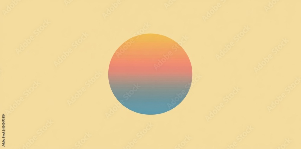 Oval Blends Yellow, Orange, and Blue with Smooth Gradient Effect. Minimalist Design and Color Palette. Oval Blends Yellow, Orange, and Blue with Smooth Gradient Effect. Minimalist Design and Color Palette.