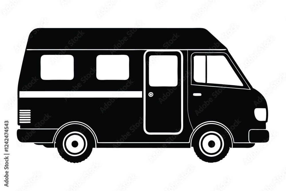 Silhouette of Camper Van vector art illustration3.eps Silhouette of Camper Van vector art illustration3.eps
