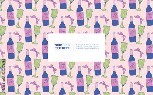 Whimsical Wine Soft Vintage Seamless Pattern Background