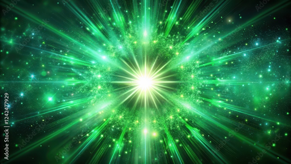 Fototapeta premium Celestial explosion of emerald energy