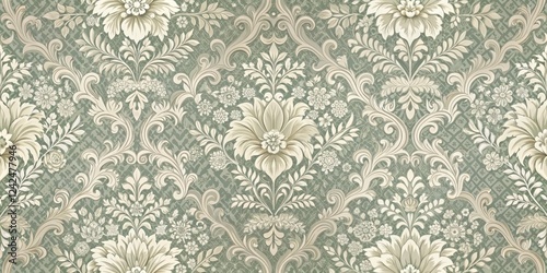 Elegant floral damask pattern with intricate design and muted color palette, floral, fabric,  floral