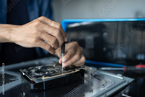IT Engineer installing Hardware Equipment Development Facility Engineer  Maintenance computer Motherboard Electronic repair shop technology business