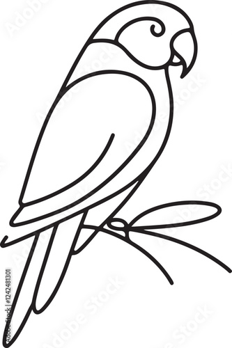 Creative Line Art of Parrot for Beginners photo