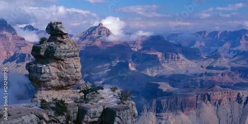 Breakup of snowstorm Grand Canyon New Years Day morning South Rim photo